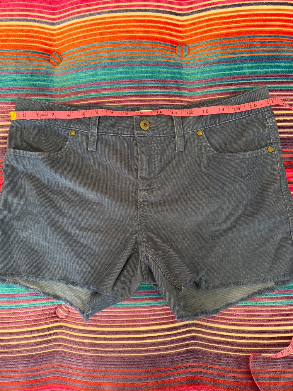 Carve Designs Oahu 4" Corduroy Shorts Size 8 Pacifica Blue Excellent Condition - Picture 7 of 11